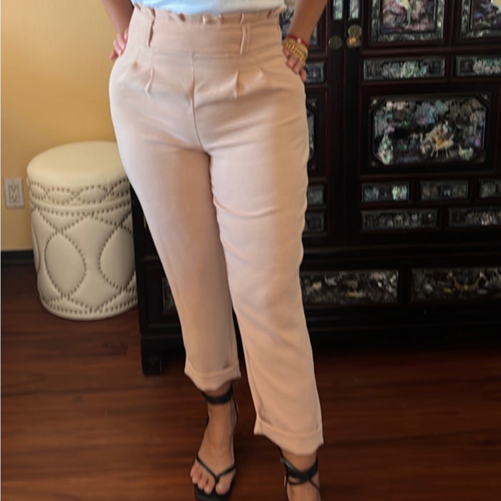 Zara high waist polyester trousers, size L